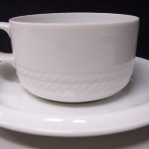 Flat Teacup & Saucer - Arena in White  by THOMAS